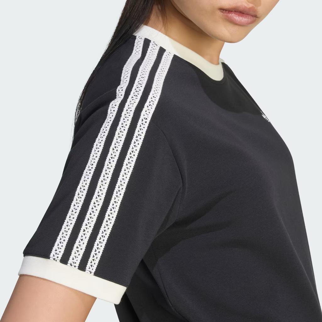 Adidas Originals Summer Glow Advanced Classic Three Stripe Casual Woven Round Neck Short Sleeve T-Shirt Women Tops KY8127