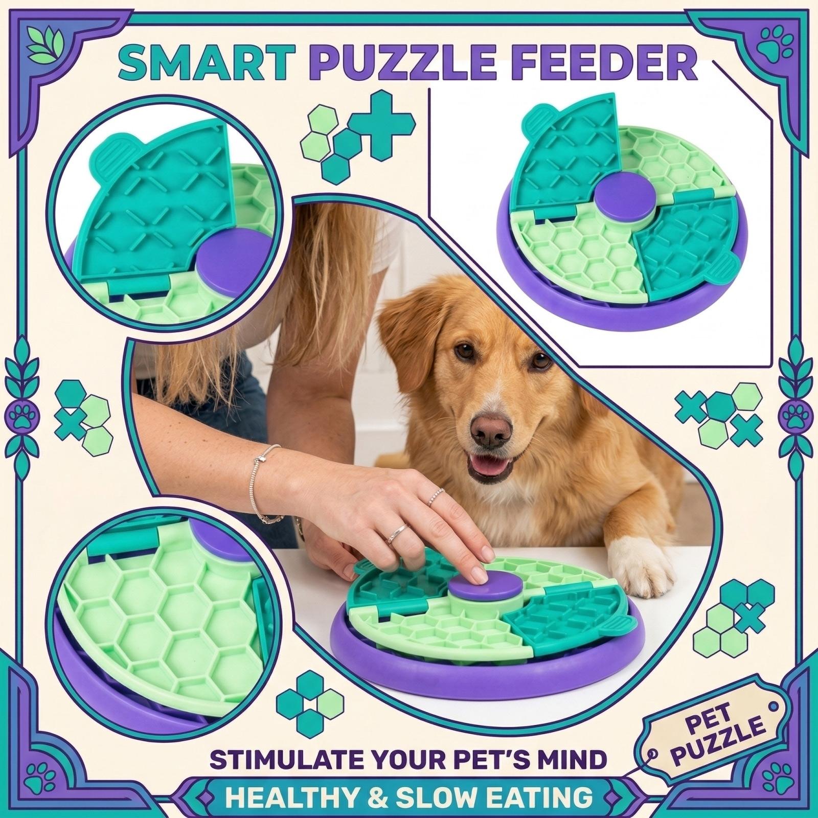 

Миска для медленного кормления собак, Интерактивные игрушки-головоломки для собак малого, среднего и крупного размера, Вращающиеся развивающие игрушки для собак с дизайном в виде сот и льда, One Size