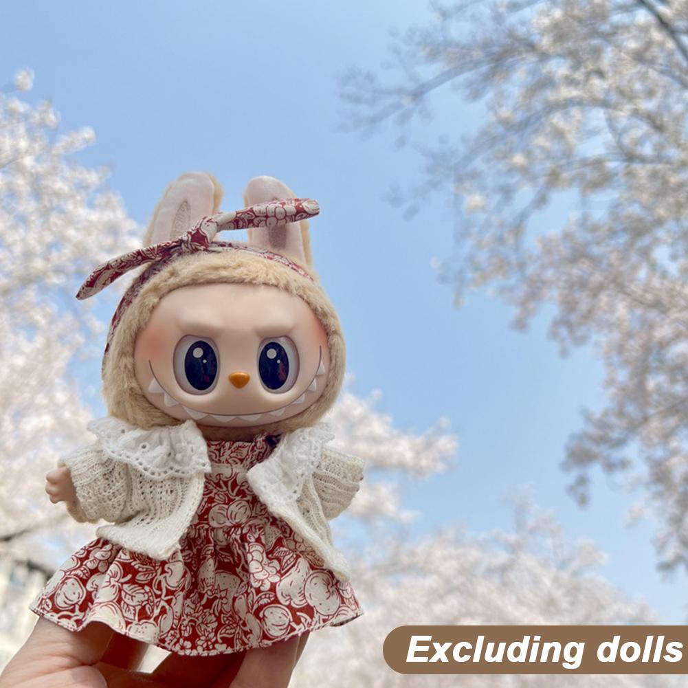 For 17cm Labubu Doll Clothes Lolita Dress Doll Clothes Color Match Dresses Dolls Accessories Cute Decoration Little Clothes