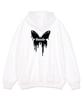 Astral Projection Butterfly Oversized Wide Shoulder Zip-Up Hoodie_White