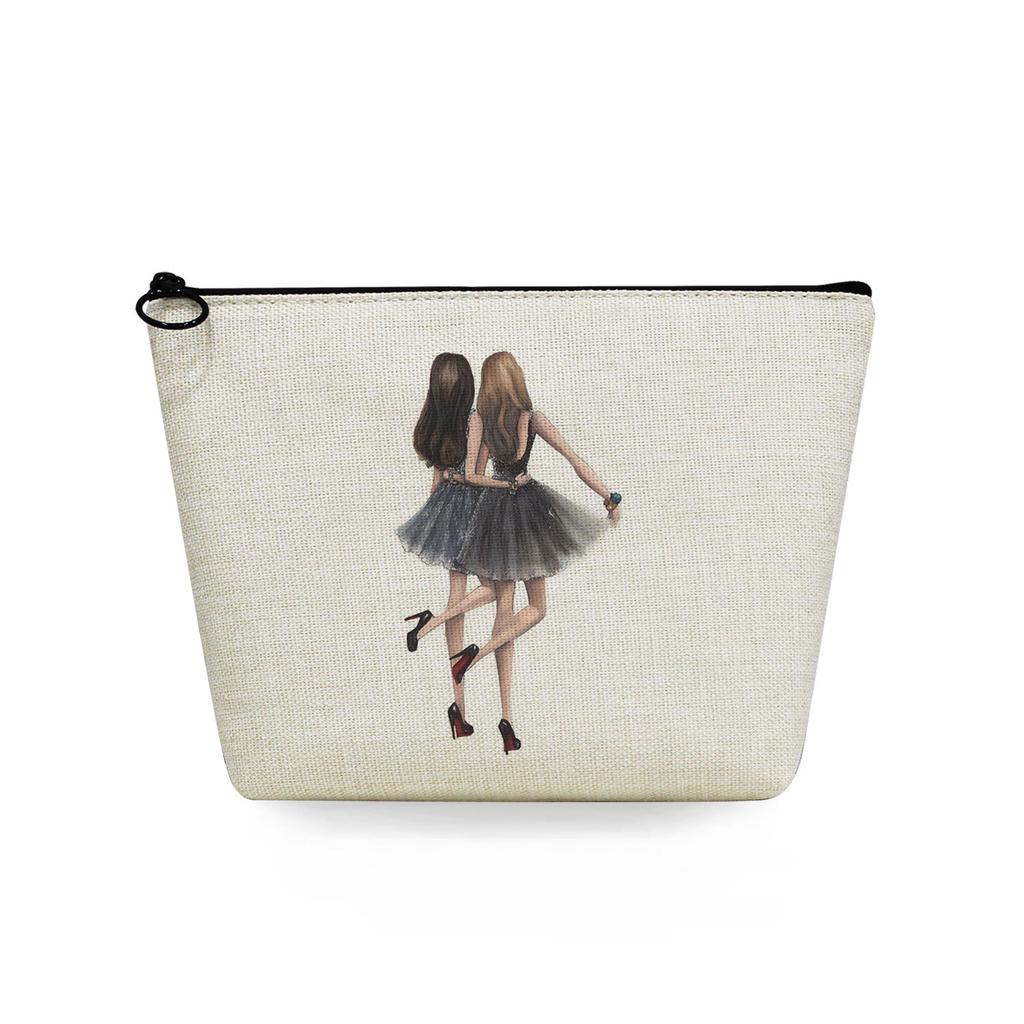 Women Sisters Print Cosmetic Bag Toiletries Organize Travel Storage Case 6726