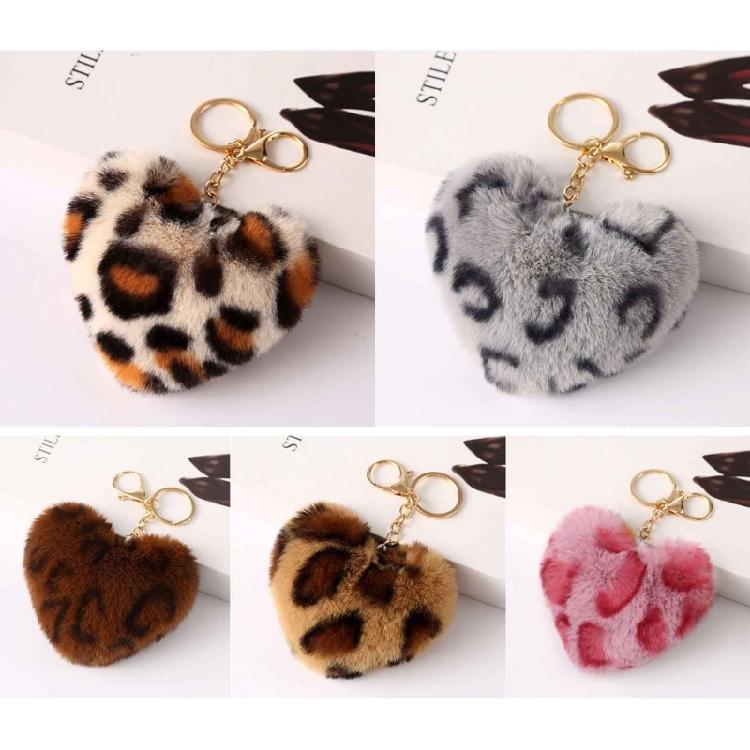 Pompoms Balls Keychain Pendant for Girls Women Love Heart Keychain Soft-Plush