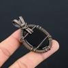 Black Onyx Gemstone Pure Copper Wire Wrapped Handmade Jewelry Pendant For Gift