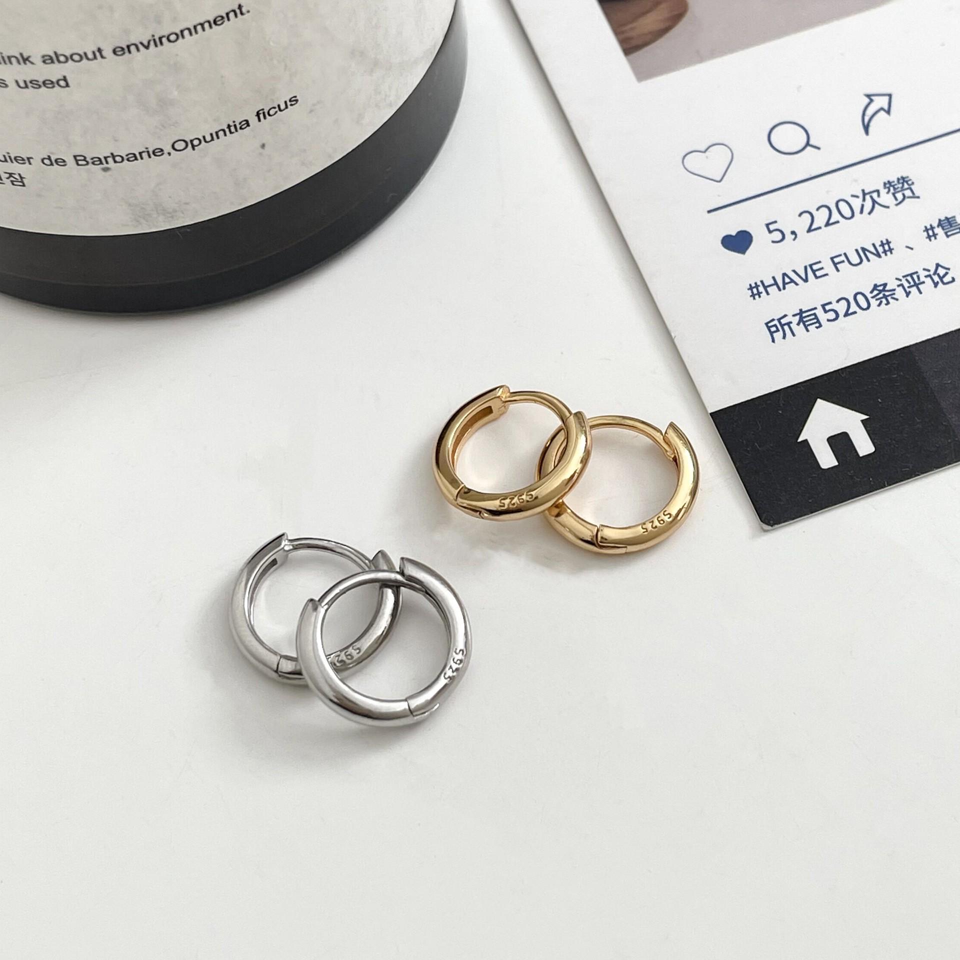 

Yinruitai Серьги-кольца из стерлингового серебра 925 пробы в минималистичном стиле, женские трендовые высокого класса в корейском стиле, 2022. Yellow with Nano Anti-Oxidation