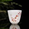 Chinese Ceramic Teacup Travel Personal Meditation Cup Hand Painted Lotus Leaf Tea Bowl Pu'er Master Cup Tea Set Accessories 65ml