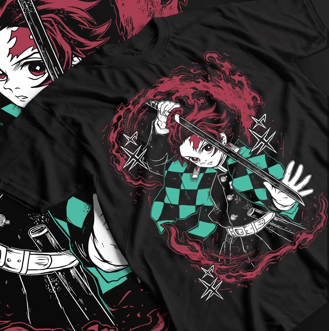 Anime Demon Slayer Shirt Genya Tanjiro Kimetsu no Yaiba Graphic Tee Gift S-5XL 4XL