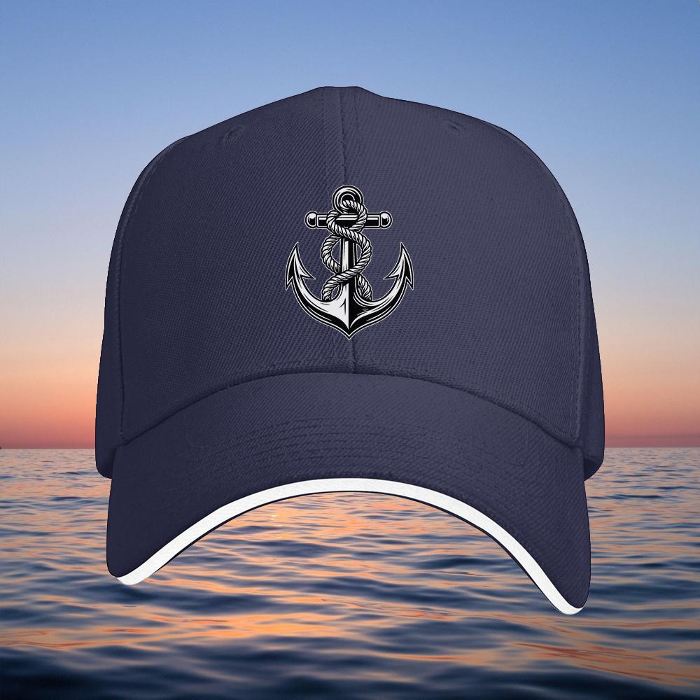 

One Piece of Vintage Anchor Design Baseball Cap Featuring a Trendy ColorBlocked Brim Suitable for Everyone Adjustable One Size