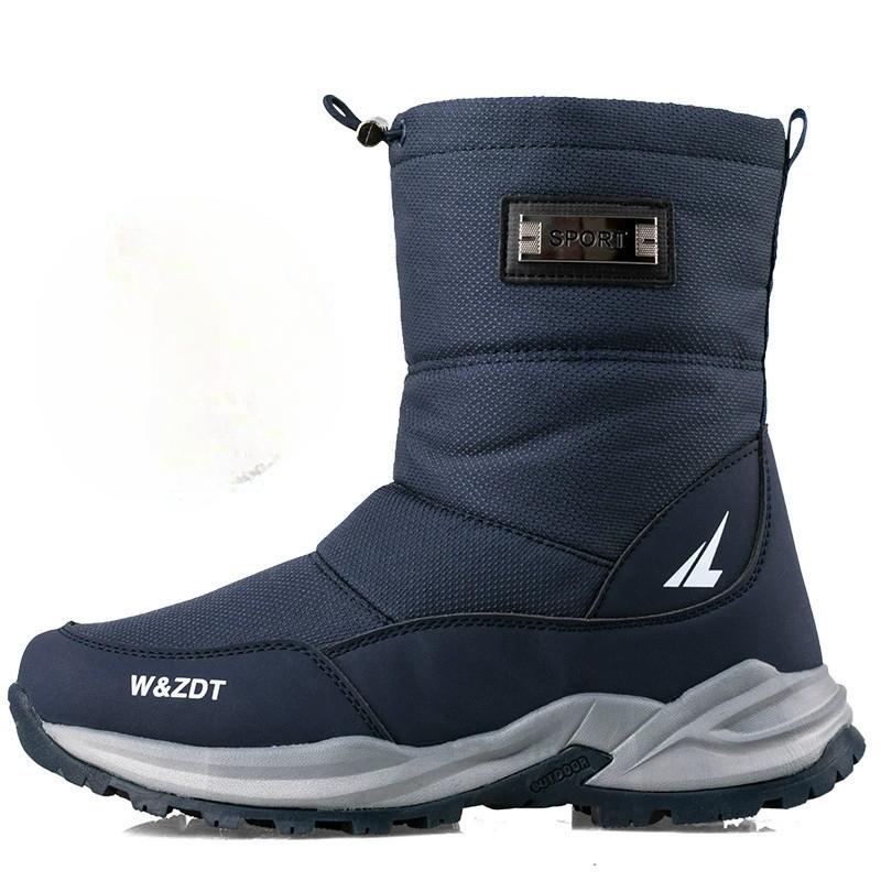 Big Size 40-46 Winter Thick Wool Warm Men'S Snow Boots Chunky High Top Waterproof Non-Slip Outdoor Hiking Sports Cotton Shoes