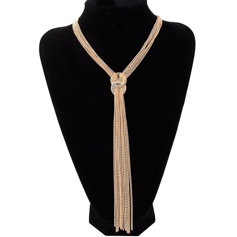 Multi-Layer Tassel Sweater Chain Long Necklace - Women's Retro Fashion Accessory