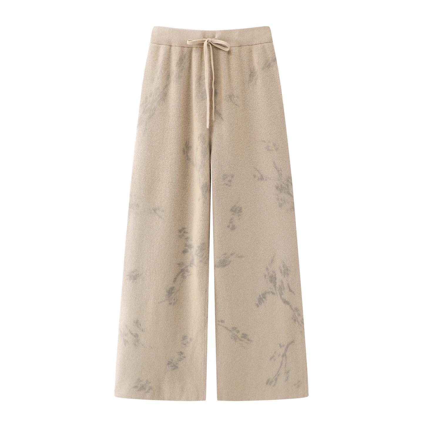 Women s Retro Chinese Style Wide-Leg Pants - Spring 2026 Collection XS хаки