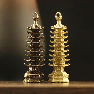 Portachiavi Torre Wenchang a Nove Piani in Ottone Cinese: Regalo per Studenti del Gaokao & Zhongkao