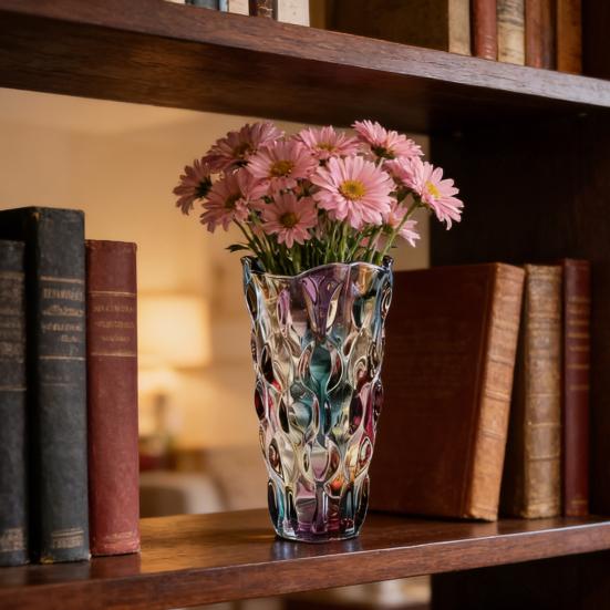 Glass Vases for Flowers Colorful Faux Crystal Decorative Vase for Floral Arrangements Wedding Table Centerpiece Housewarming Gifts