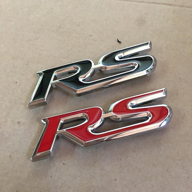 Car Grille Modification Decorative Logo 3D RS Grille Modification Sports Logo Metal Car Logo