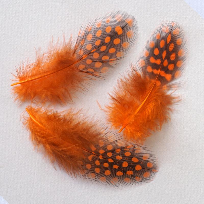50Pcs Pearl Chicken Feather Polka Dots Feather Cat Teaser Stick Accessories Colored Polka Dots Pheasant Hair Handmade Decorative Material