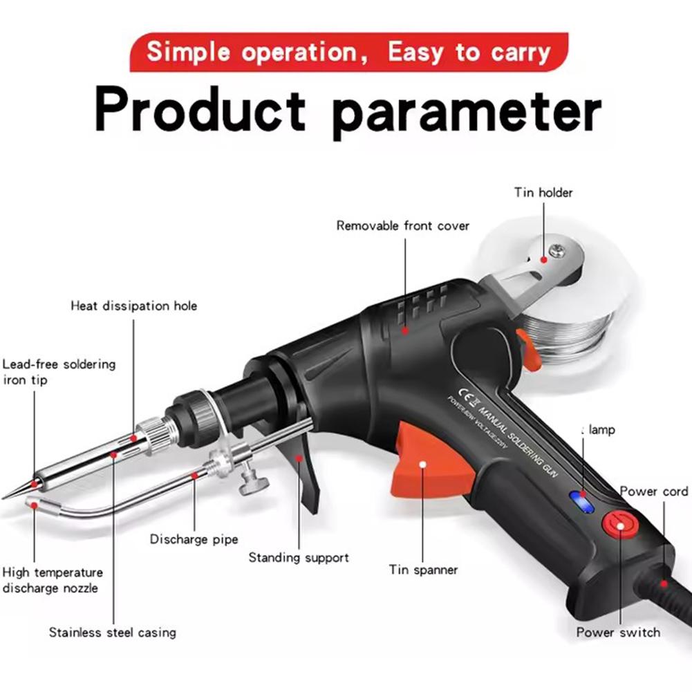 Multi-Function Iron Welder Automatically Soldering Gun Internal Heating EU/US Hand-Held 60W Tin Repair Tool Send Welding B2E4