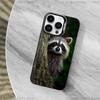 Raccoon Cute Animal Phone Case For iPhone 11,12,13,16,14,15,Mini,Pro,XS,MAX Black Matte Shockproof Cover