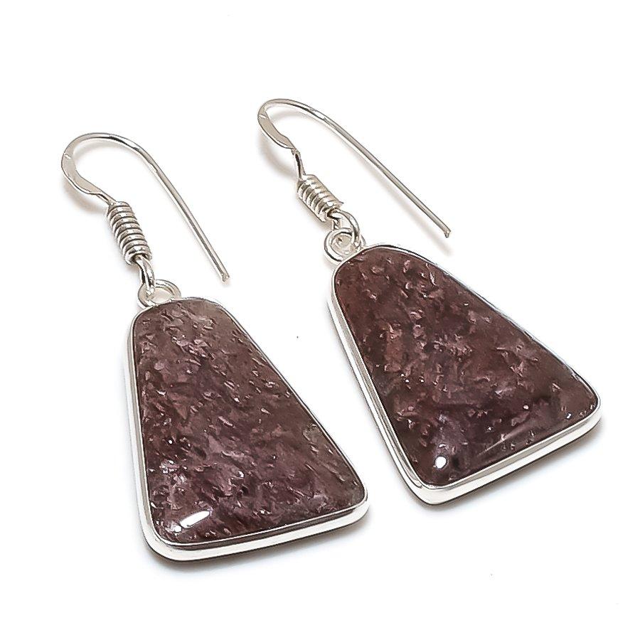 Natural Moss Agate Gemstone 925 Sterling Silver Jewelry Earring 1.62  AE-12388