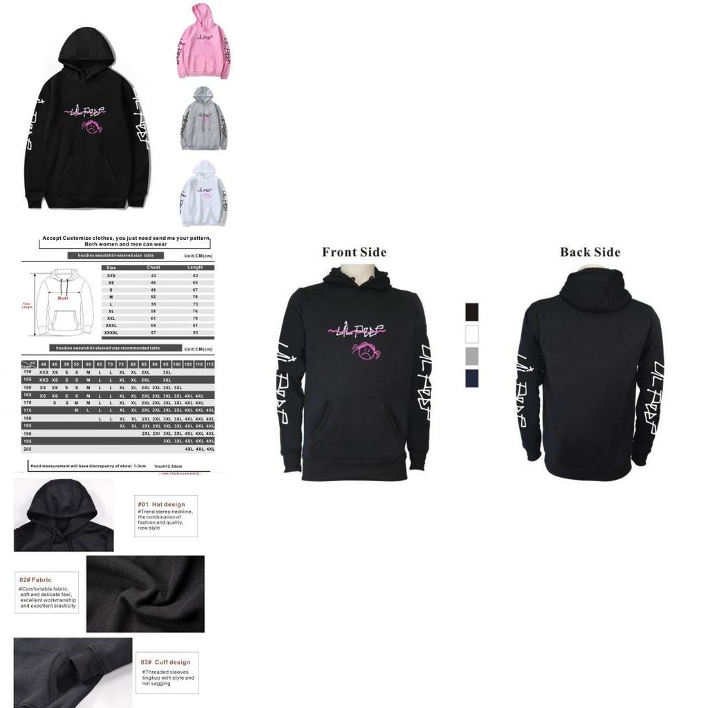 Bluza Peep Lil Love Pulower Hip Hop Smutna Twarz Kobiety Mężczyźni Raper 1 Bluzy z kapturem