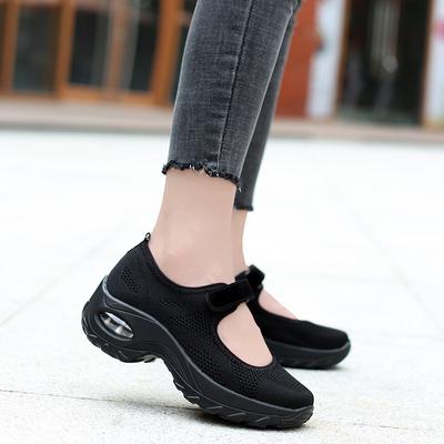 Yeni Hava Yastıklı Düz Ayakkabılar Kadın File Spor Ayakkabılar Nefes Alabilen Kadın Ayakkabıları Yükselten Bayan Günlük Ayakkabıları Zapatos De Mujer ert5ay7