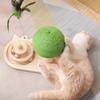 Non-toxic Wooden Turntable Cat Toy - Pine Wood Scratch Pad with Sisal Ball and Teaser Wand, Durable and Fun