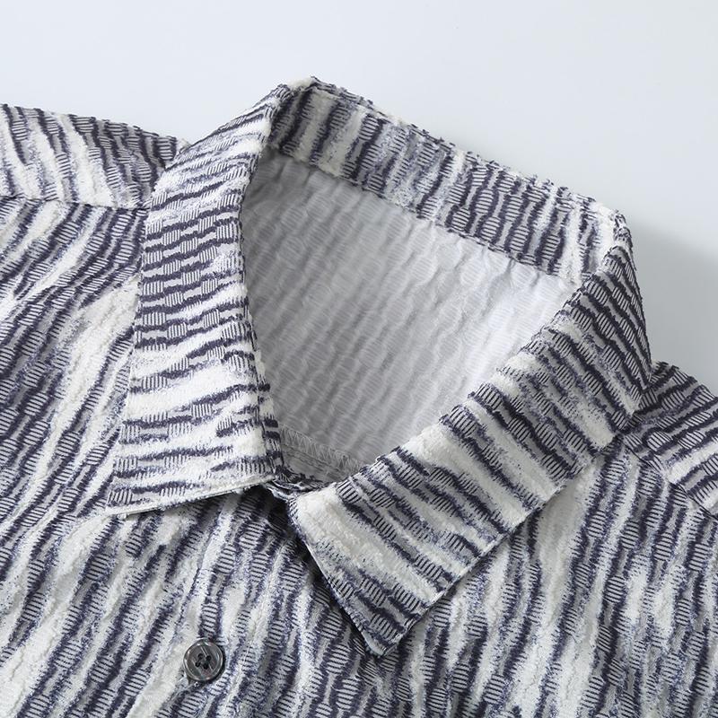 Ανδρικά κοντομάνικα πουκάμισα Summer Fashion Plus Size 4XL-11XL Oversized ριγέ Ανδρικό πουκάμισο