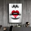 Wandkunst Bedruckte Leinwand Mädchen Rote Lippen Wandbilder Frauenfigur Poster Gemälde Wohnzimmer Zuhause Bilder Dekoration Cuadros