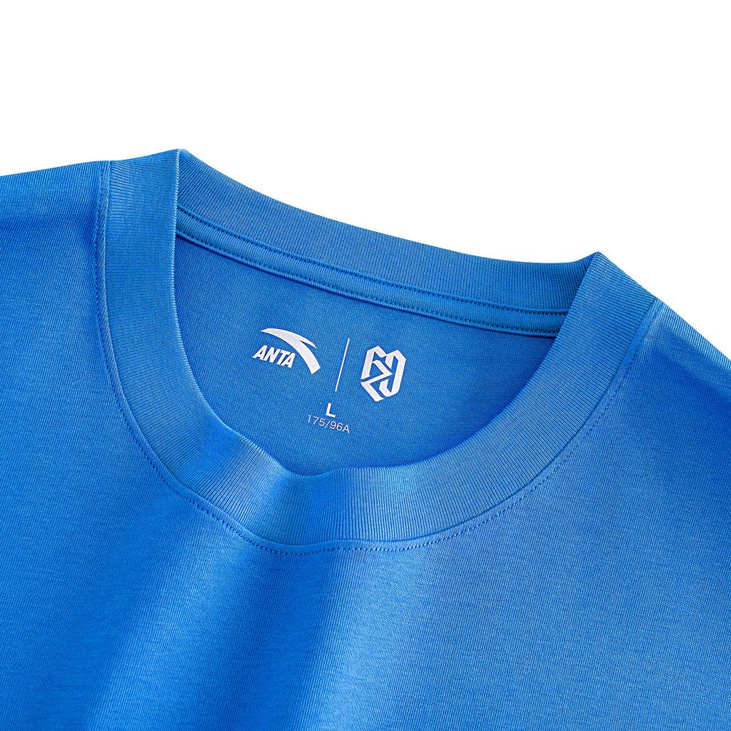 Anta Fan Zhendong Series Knitted Short Sleeve Comfort T-Shirt Unisex Tops Exciting-Blue 172638102R-4