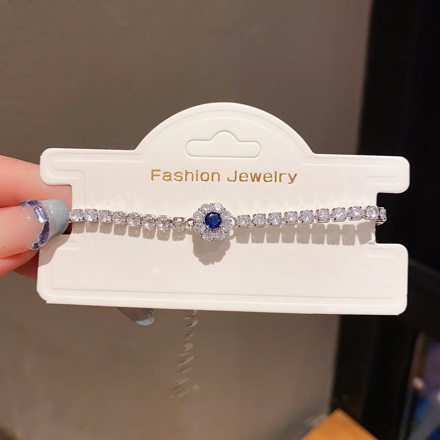 Floral Zirconia Pendant Bracelet For Women Elegant Summer Jewelry Gift For Ladies