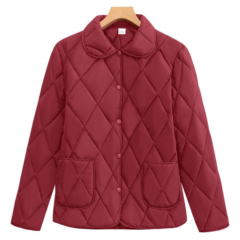 Chun Ya Fang Women's Lightweight Cotton Jacket - Stylish, Loose, Quilted Design, Solid Color, Short Outerwear.