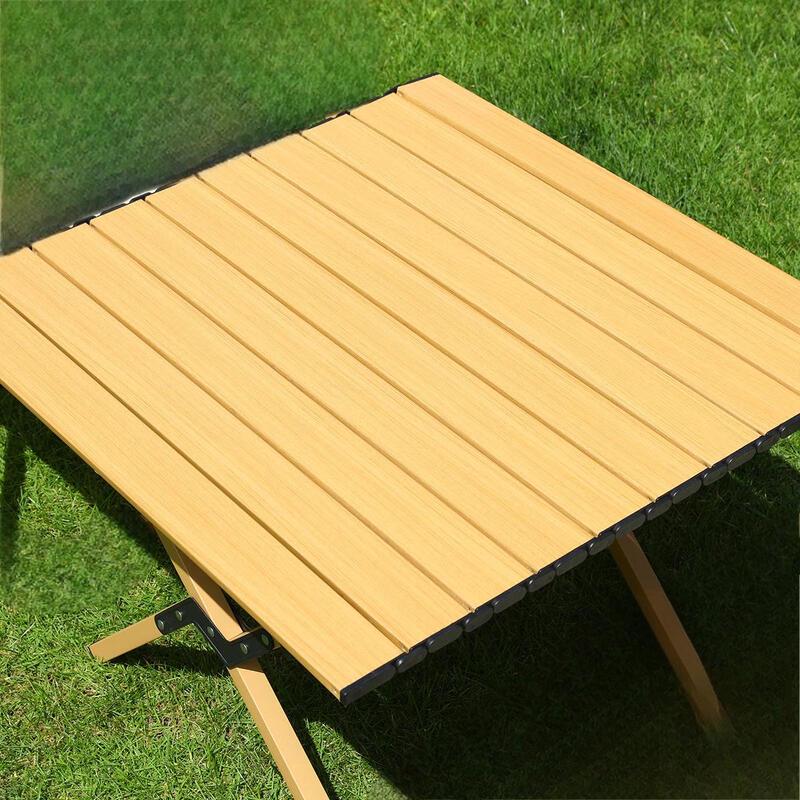 Portable Wooden Roll-Up Camping Table