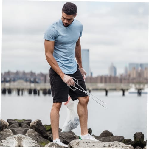 GLEAVI 1 Piece Long Garbage Tongs, Garbage Gripper, Garbage Tongs with Grill Scissors, Outdoor Tool, Garbage Picking Tool, Garbage Tracking