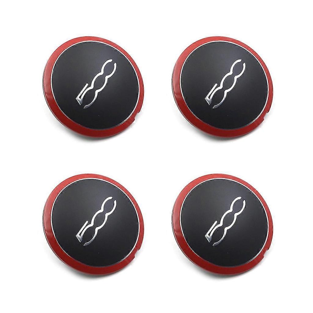 4 Piezas Tapacubos de 133 mm para Rueda de Fiat 500 Tapas Centrales de Rueda Pegatina Emblema 68078419AC 68078421AC 51884863 Rojo G
