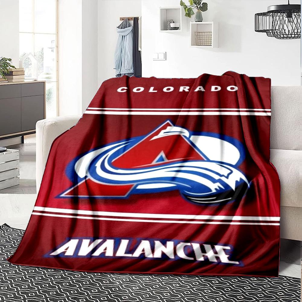 Colorado Avalanche Print Flannel Blanket High Quality Warm Comfortable Cover for All Seasons Perfect for Gifts Home Decor
