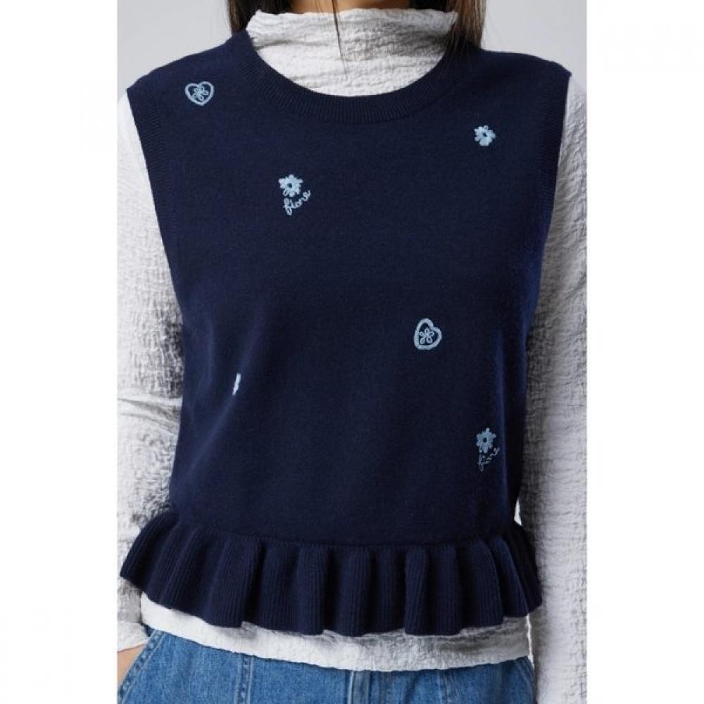Benetton Frill Hem Knit Vest Bakv05611