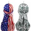 Cycling Headwraps Skull Cap Biker American Flag Printed Long Tail Pirate Hat