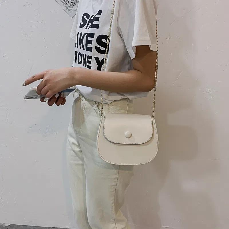 Mini Crossbody Bag Female Fashion Small Fresh Half-circle Saddle Bag Versatile Ins Single Shoulder Chain Bag Women Girls Cute Bag