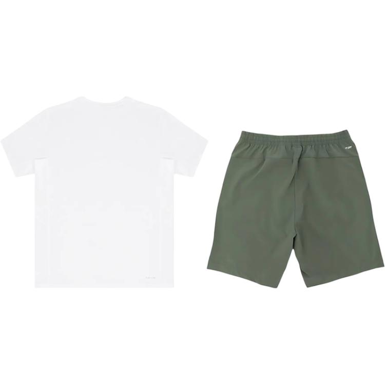 Li-Ning Plain Simple Quick-Dry Breathable Comfortable Round Neck Pullover Short Sleeve T-Shirt Casual Sports Set Unisex Tops YTSU149-3+YKSV147-1