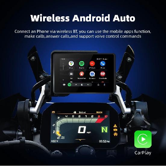 EKIY 5.0" For BMW R1200GS R1250GS F800 F900 S1000XR GPS Motorcycle Navigation Wireless CarPlay Moto Android Auto For WonderWheel
