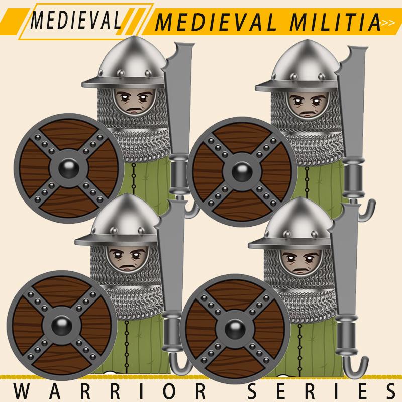 Medieval Military Knights Series Building Blocks Castle Army Soldier Figures Shield Sword Accessories Warrior Bricks Gifts Toys