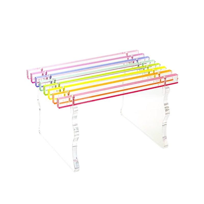 A34R Nordic Style For Bedroom And Balcony Furniture Bench-Acrylic Rainbow Transparent Stool-Home Use Entryway Shoe Bench