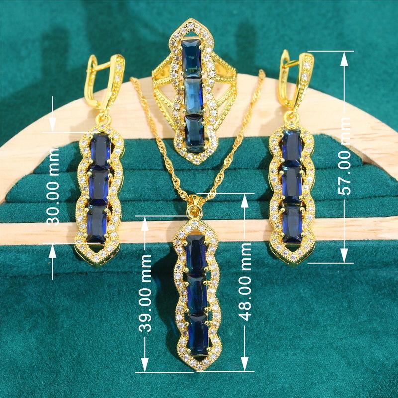 Evropský a N Šperky Senior Design Zirkonový Náramek Náhrdelník Náušnice Šperkový Set