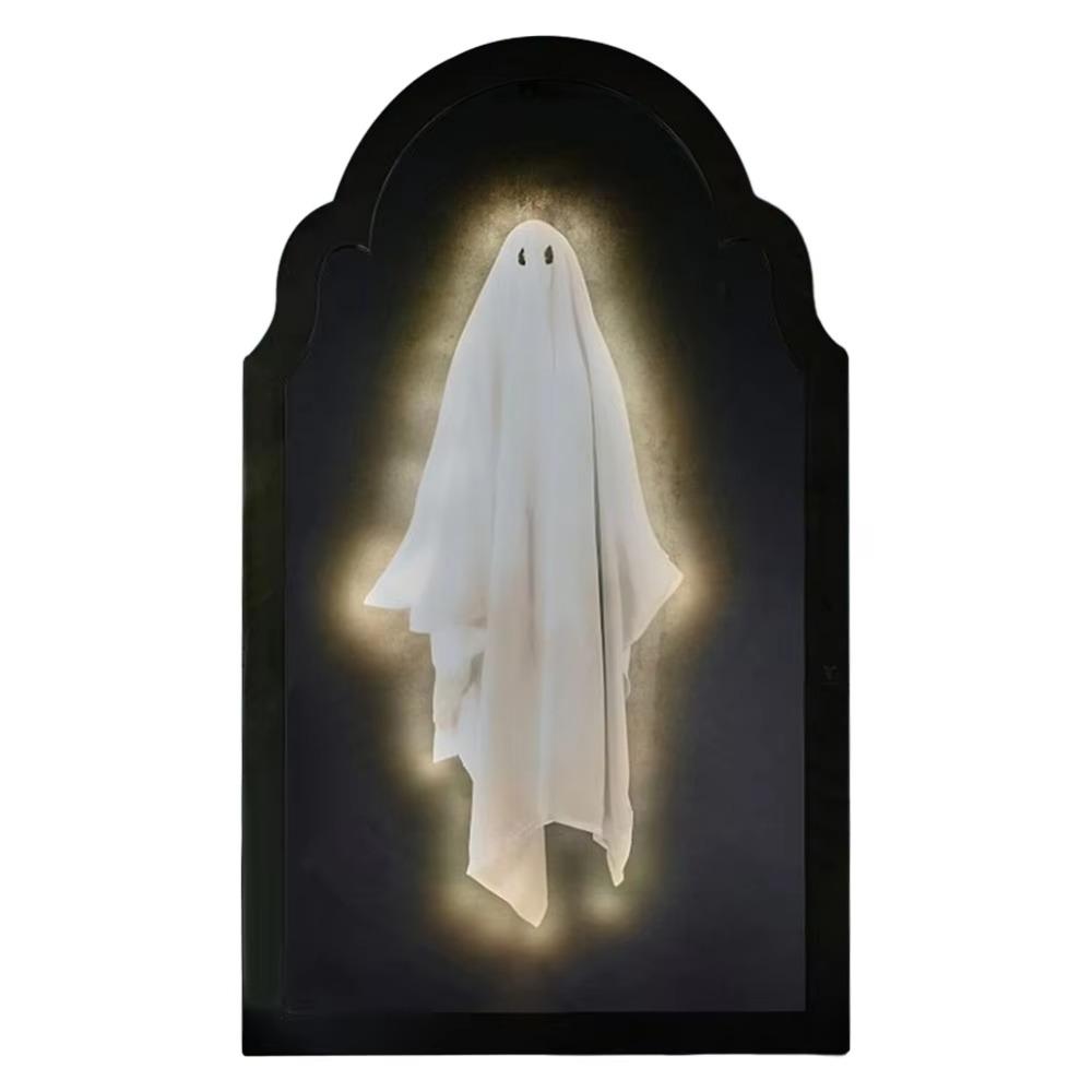 Spooky Halloween Ghost Mirror Creative LED Ghost Mirror Hologram Ghost Mirror  Prank Decor