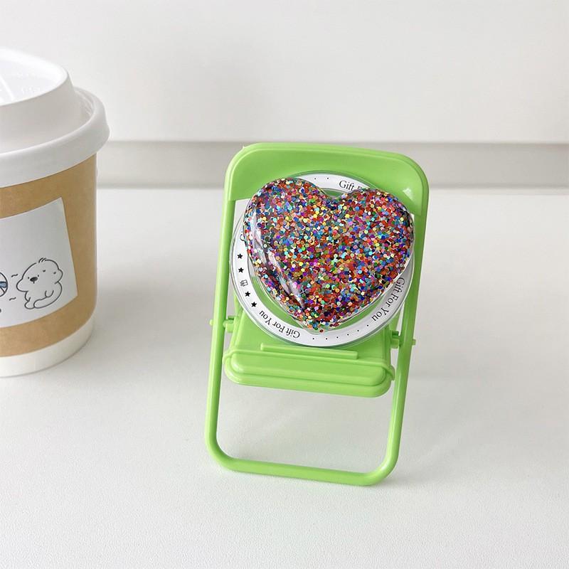 

Magnetic Magsafe Back Adhesive Phone Airbag Bracket Glitter Drop Glue Love Desktop Watching Stand Women s Creative Design