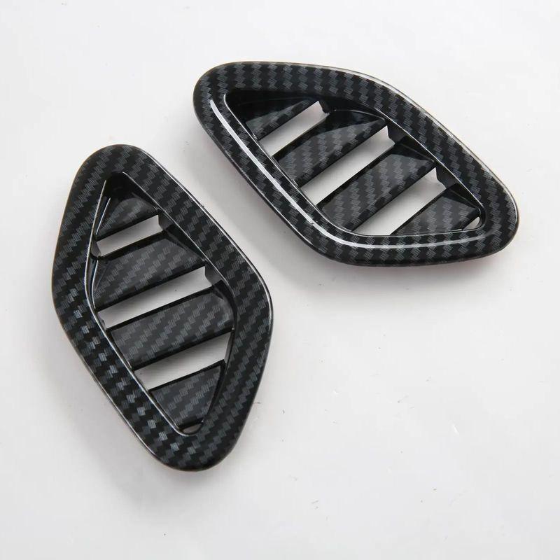 For MG ZS 2018      2024 ABS Carbon Front Conditioner Air Outlet Trim Rear Vent Frame Cover Car Accessories