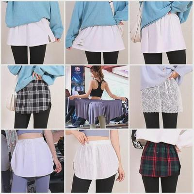 Douyin Trendy Women's Sweatshirt with Versatile Hem and Short Skirt Layered Design