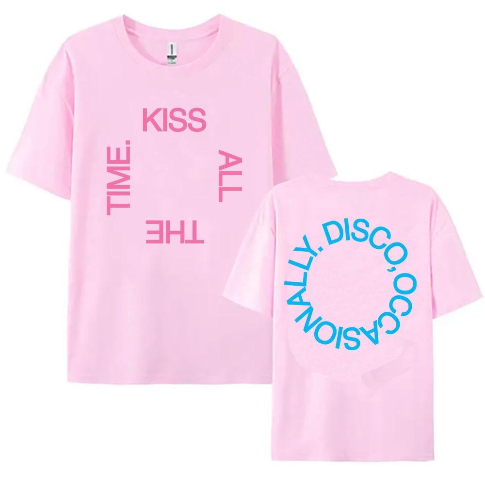 Harrystyles KISS ALL THE TIME. DISCO, OCCASIONALLY Tee Summer Short Sleeve Cotton T-shirt Unisex Streetwear Women Men Clothing