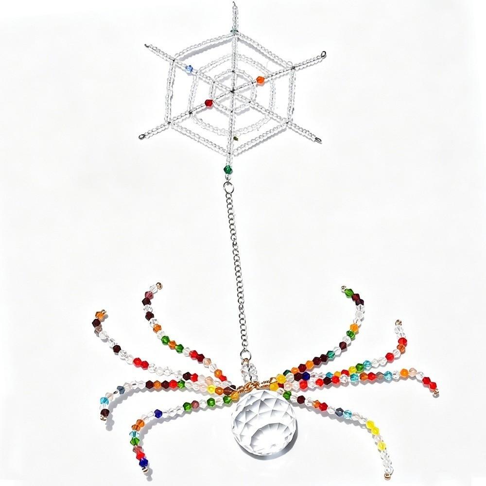 Beaded Beaded Spider Pendant Crystal-Like Faceted Beads Spider Party Decor  Window Display