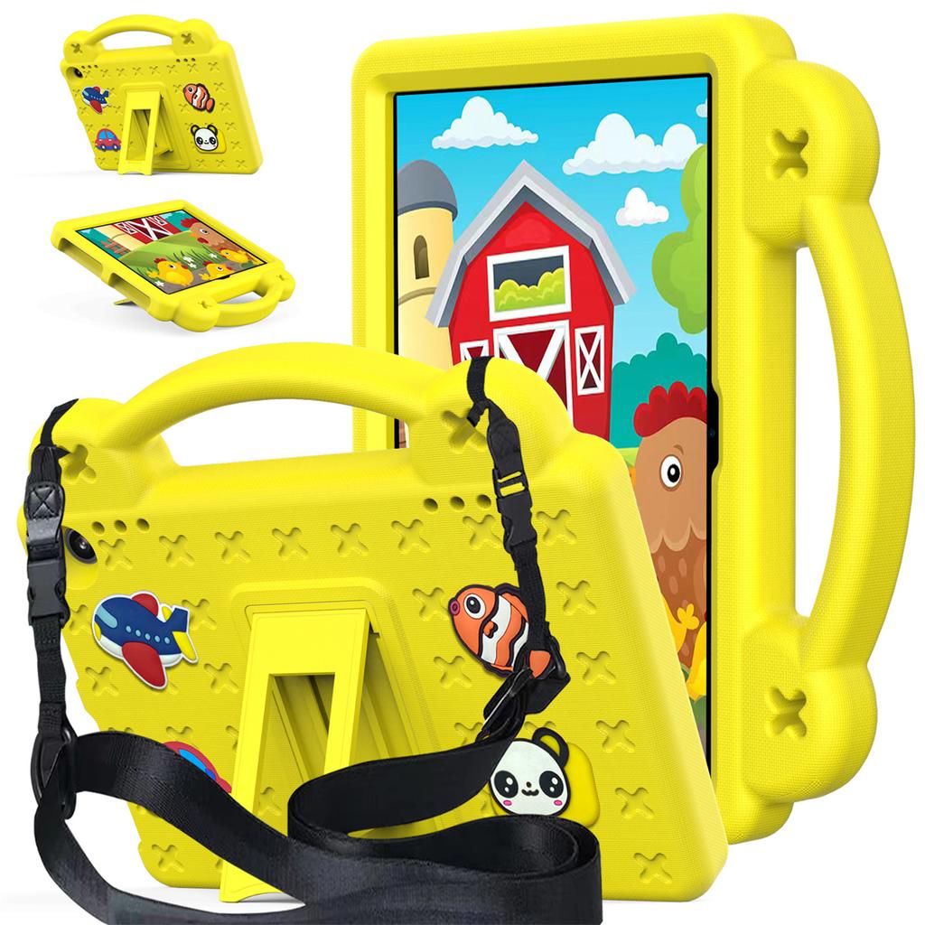 For Amazon Fire HD 8 (2024) Case Kids Cartoon Patterns Hand Grip Kickstand Tablet EVA Cover