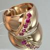 Retro luxuriöser rosa künstlicher Zirkonia-Ring aus Kupfer, ein modischer Damenring für Geschenkanlässe