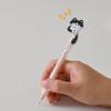1/4Pcs Cute Wagging Tail Cat Gel Pen Cartoon Automatic Pen Black Kawaii Neutral Pen Study Stationery School Supplies Gifts